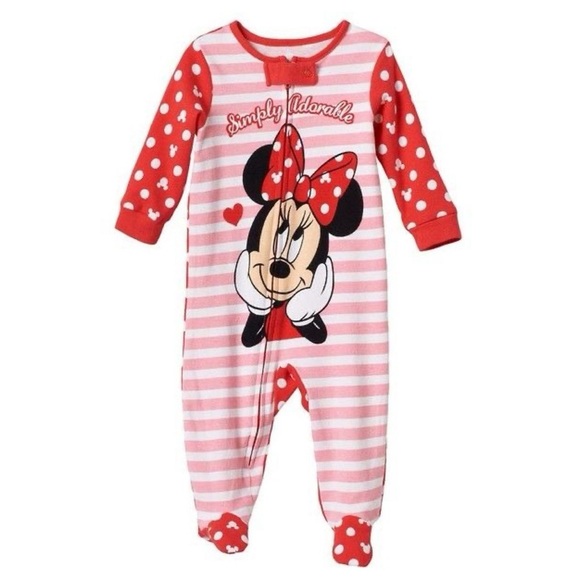 Disney Other - Disney Minnie Mouse Simply Adorable Footed Pajamas